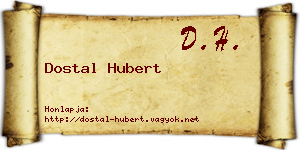 Dostal Hubert névjegykártya